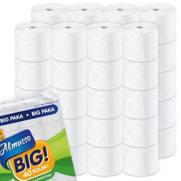 40 РОЛИКОВ 3-СЛОЙНАЯ ТУАЛЕТНАЯ БУМАГА ALMUSSO БОЛЬШАЯ
