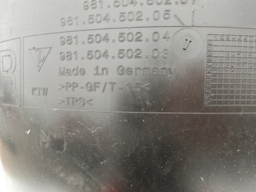 PODBĚH PORSCHE CAYMAN 981 PRAVÉ PŘEDNÍ 98150450207