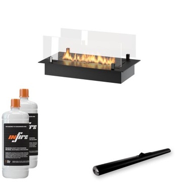 Biokominek biopalenisko do zabudowy w meblu Insert Black 600 SlimLin Infire