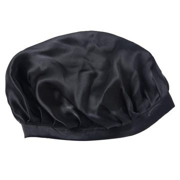 Czapka z daszkiem Silk Night Sleeping Bow Bonnet Damskie Czarne