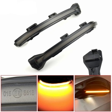 Kierunkowskazy LED GOLF 7 VII Touran dynamiczne dymione w lusterku