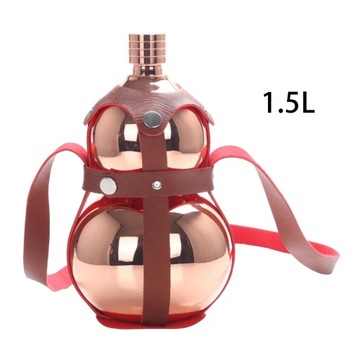 Переносная фляжка из тыквы, кувшин для винной воды, кожаный ремешок, 500 мл, 1,5 л, золото