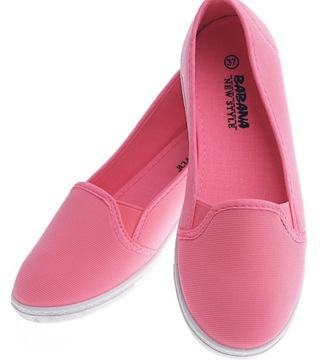 RÓŻOWE DAMSKIE TENSIÓWKI SLIP ON BUTY 13145 39