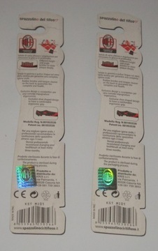 AC MILAN – 2 ЗУБНЫЕ ЩЕТКИ – ИЗ ИТАЛИИ