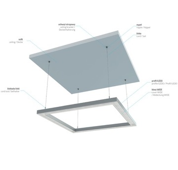 LINKA MONTAŻOWA ZAWIESIE CZARNE DO PROFILI LED