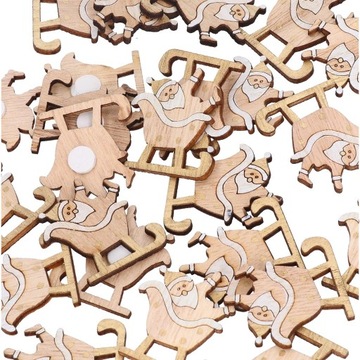 ДЕРЕВЯННЫЕ НАКЛЕЙКИ РОЖДЕСТВЕНСКАЯ ЕЛКА 24 шт.