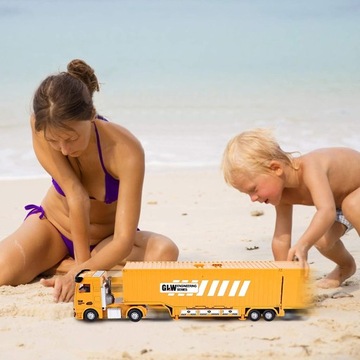 SAMOCHÓD DUŻY ZESTAW + DŹWIG RESORAKI AUTO CIĘŻARÓWKA ŚWIECI WYRZUTNIA