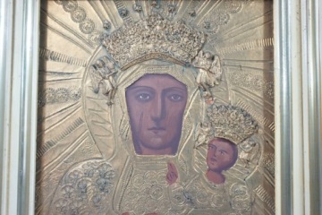 Старинная икона «Богоматерь Ченстоховская», XIX–XX вв.