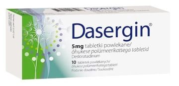 DASERGIN 5MG 10TABLETEK LEK przeciwalergiczny przeciwhistaminowy