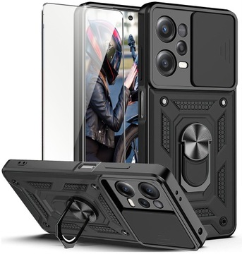 Etui do Xiaomi Redmi Note 12 Pro SLIDE RING +Szkło