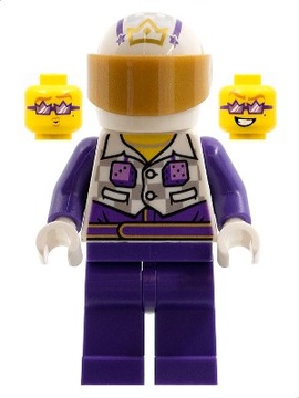 K11*LEGO SPOTLIGHT KIEROWCA MOTOCYKLISTA KASKADER WŁOSY KASK