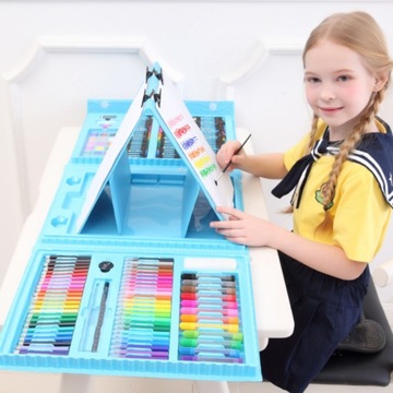 НАБОР ДЛЯ ДЕТСКИХ РИСОВАНИЙ 208el Художественный пластиковый креативный чемодан