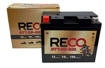 Akumulator motocyklowy żelowy Reco RT12B-GEL YT12B-BS YT12B-4 12V 10Ah 180A