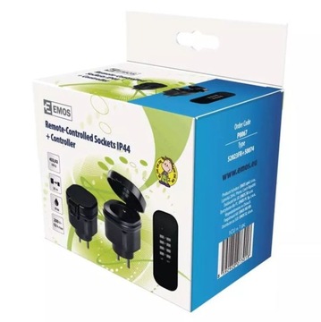 GNIAZDO ZDALNIE STEROWANE EMOS P0067 PILOT 3000W IP44 CZARNE