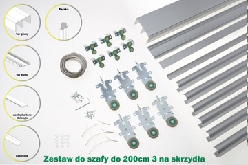 System przesuwny do szaf 200cm 3 skrzydła Sevroll