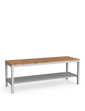 ŁAWKA SZATNIOWA 120 CM Z PÓŁKĄ NA OBUWIE NO. 1, SIEDZISKO KOMPOZYT