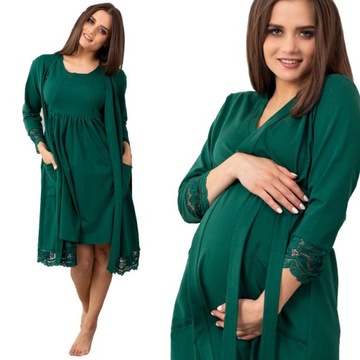 SZLAFROK DAMSKI CIĄŻOWY BAWEŁNIANY PODOMKA KORONKA 4XL