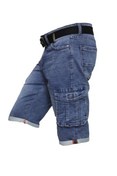 MĘSKIE KRÓTKIE SPODENKI - BOJÓWKI JEANS W46 PAS 124-126+