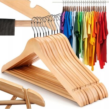 WIESZAKI DREWNIANE MOCNE 10SZTUK WIESZAK DREWNIANY