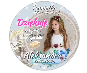 PODZIĘKOWANIA KOMUNIA CHRZEST ROCZEK URODZINY 10CM