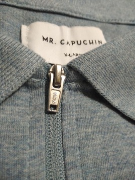 Koszulka polo męska z suwakiem niebieski melanż MR. CAPUCHIN urlik polo XL