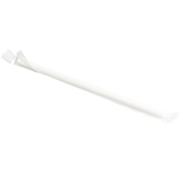 Słomki papierowe białe w papierku 8mm 21cm 500szt
