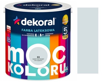DEKORAL MOC KOLORU FARBA LATEKSOWA AKRYLIT W SZARY PLATYNOWY 2,5L