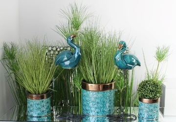 Osłonka doniczka głowa twarz czarna H18 DEcodomi