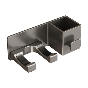 Uchwyt ścienny do suszarki do włosów Samoprzylepny przenośny aluminiowy uchwyt do włosów w kolorze szarym