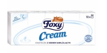 Foxy Cream Chusteczki higieniczne z kremem nawilżającym 1x10 mała paczka