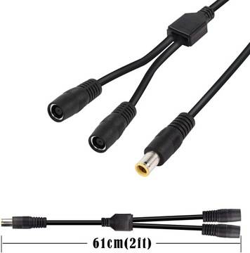 DC7909 rozdzielacz Y, 14 AWG DC, 8 mm, jedno gniazdo na dwie wtyczki, kabel