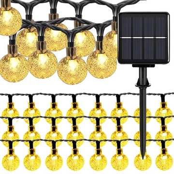 GIRLANDA SOLARNA OGRODOWA 50 LED 10 METRÓW LAMPKI SOLARNE ŻARÓWKI NA BALKON