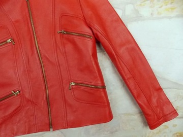 Настоящая байкерская кожаная куртка 42