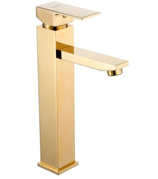 BATERIA umywalkowa WYSOKA loft CUBIC złota GOLD