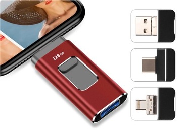 Pendrive 128GB 4w1 USB 3.0, iPhone, Android/Micro USB/TYP C, Windows, OTG