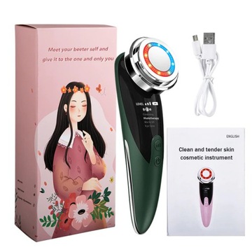 EMS МАССАЖЕР ДЛЯ ЛИЦА СО СВЕТОМ Электротоки