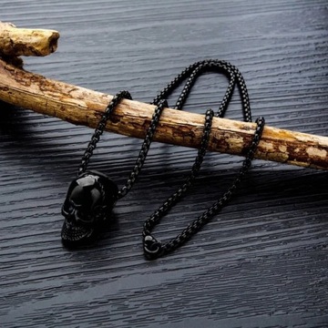 CZARNA ZAWIESZKA DLA MOTOCYKLISTY CZASZKA, STAL