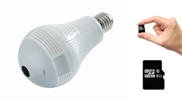 БЕСПРОВОДНАЯ КАМЕРА СВЕТОДИОДНАЯ ЛАМПОЧКА WIFI IP 360° HD+