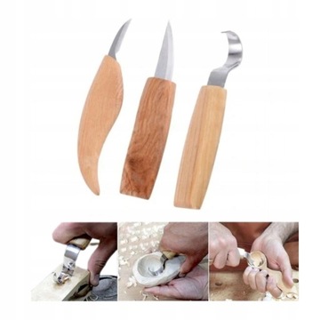 Набор ножей для резьбы по дереву, 3 шт. D Ложка