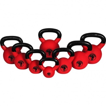 Zestaw kettlebell z gumową powłoką 4 kg, 8 kg, 12 kg, 16 kg