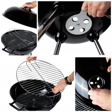 ПОРТАТИВНЫЙ УГОЛЬНЫЙ САДОВЫЙ ГРИЛЬ С КРЫШКОЙ