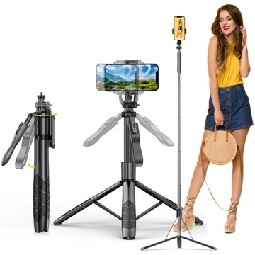 BARDZO DUŻY STATYW UCHWYT KIJ SELFIE TRIPOD 153CM