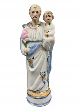 Porcelanowa figurka - Św. Józef z Dzieciątkiem
