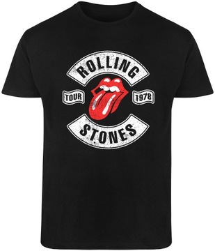 T-SHIRT MĘSKI MUZYCZNA ROLLING STONES RETRO KOSZULKA CZARNA R-XS A642