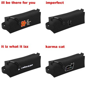 Молодежный квадратный черный школьный пенал MIX от польского производителя вместительный