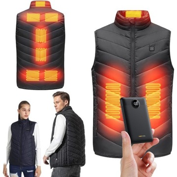Kamizelka podgrzewana elektryczna USB regulacja z powerbankiem 10000mAh L