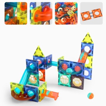 МАГНИТНЫЕ БЛОКИ, СВЕТЯЩИЙСЯ СТРОИТЕЛЬНЫЙ ТРЕК 110 шт, БОЛЬШОЕ ТВОРЧЕСКОЕ РАЗВЛЕЧЕНИЕ