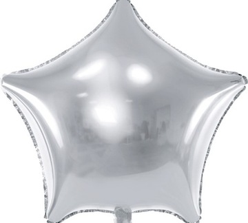 BALON FOLIOWY GWIAZDA GWIAZDKA SREBRNY SREBRNA URODZINY SYLWESTER HEL 70 CM