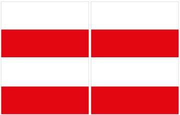 NAKLEJKA FLAGA POLSKI 4 sztuki M