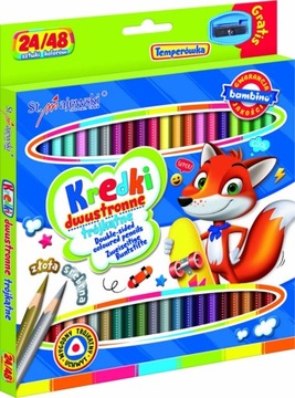 Двухсторонние треугольные мелки, 24/48 цветов. Бамбино.